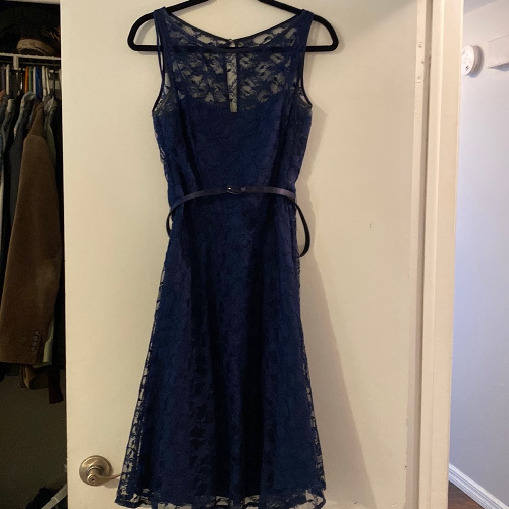 Lace dress size 10 blue